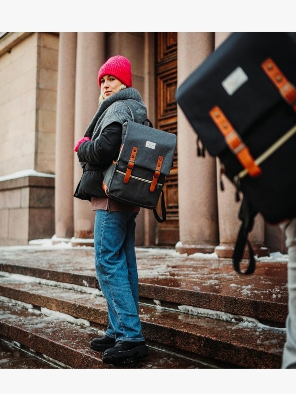 Eco-Friendly Laptop Backpack for Women Men,Travel Backpacks with USB - Picture 2 of 11